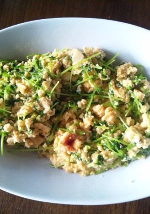 豆苗の味噌卵炒め-レシピのメイン写真