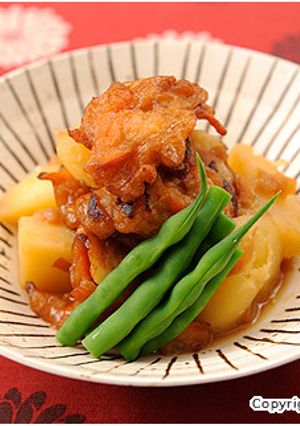 加賀揚とじゃがいもの梅煮-レシピのメイン写真
