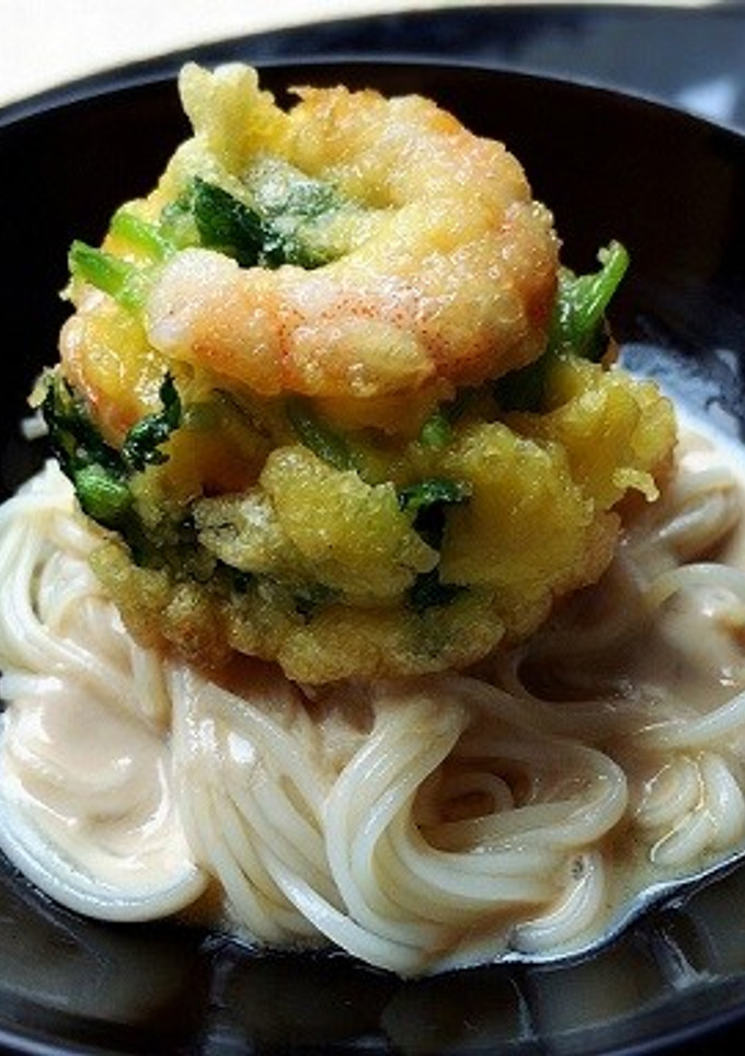 とろとろソーメンとサクサクかき揚げ-レシピのメイン写真
