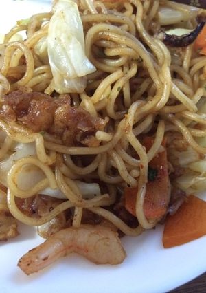 二日目の天ぷらで海鮮焼きそば-レシピのメイン写真