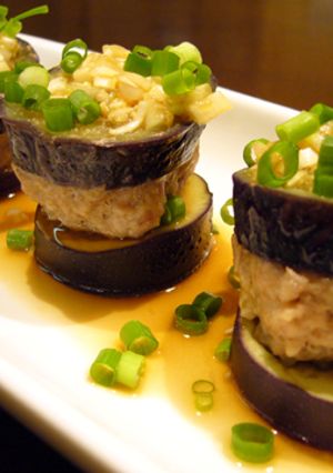 ＊ナスとひき肉のレンジ蒸し＊香味ソースで-レシピのメイン写真