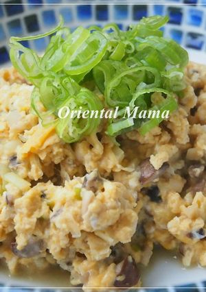 椎茸とおネギの卵チーズ甘味噌炒め-レシピのメイン写真