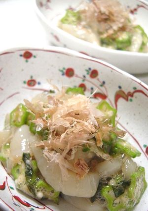 大葉にんにく醤油で☆イカのおくら和え-レシピのメイン写真