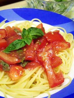 フレッシュトマトの冷製パスタ-レシピのメイン写真