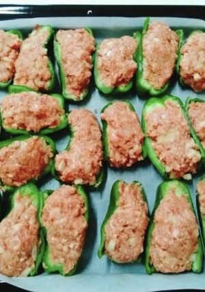オーブンまかせ♪ピーマンの肉詰め-レシピのメイン写真