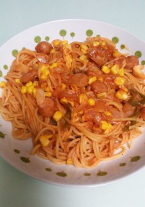 ﾄﾏﾄｼﾞｭｰｽでナポリタン-レシピのメイン写真