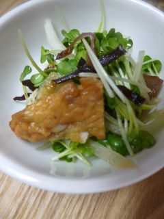 きくらげ・玉ねぎ・貝割れ菜のポン酢和え-レシピのメイン写真