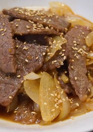 時短！簡単！牛もも肉のスタミナ焼き-レシピのメイン写真
