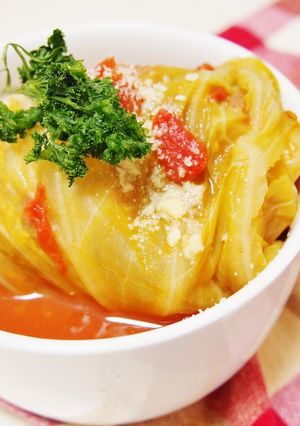 【簡単】木綿豆腐deトマトロールキャベツ-レシピのメイン写真