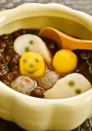 ハロウィンにいかが?ゴースト入りぜんざい-レシピのメイン写真
