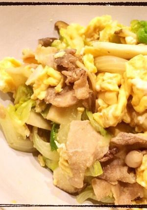 簡単レタスと卵と豚肉の中華炒め。-レシピのメイン写真