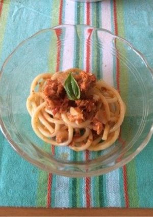 手作りソースでツナとトマトのパスタ-レシピのメイン写真