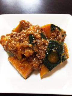 レンジで簡単☆かぼちゃのそぼろ煮-レシピのメイン写真