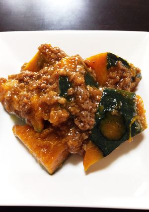 レンジで簡単☆かぼちゃのそぼろ煮-レシピのメイン写真