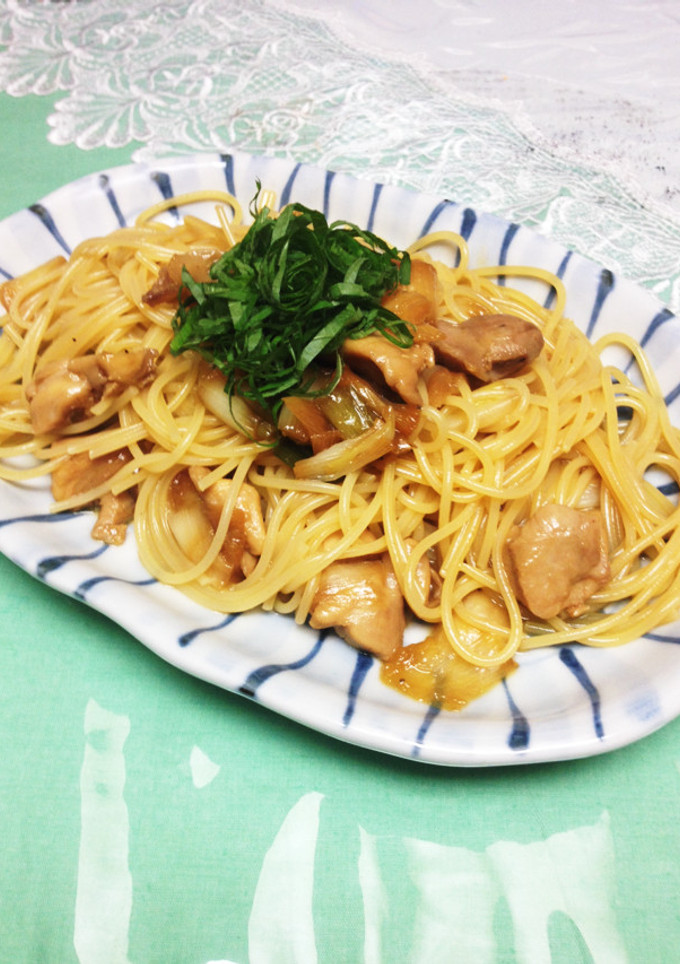 鶏肉と長ネギの和風パスタ-レシピのメイン写真