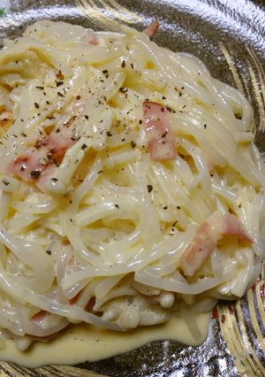 ダイエット！しらたきのカルボナーラ♪-レシピのメイン写真