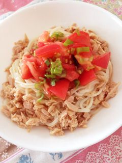 お酢でサッパリ♡ツナトマそうめん-レシピのメイン写真