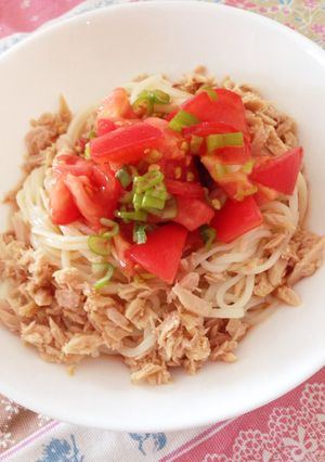 お酢でサッパリ♡ツナトマそうめん-レシピのメイン写真