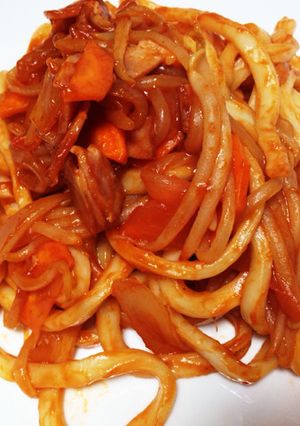 簡単うどんでナポリタン-レシピのメイン写真