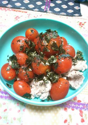 海苔トマト豚肉サラダ-レシピのメイン写真