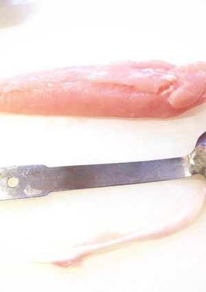 鶏ササミの筋を取る方法-レシピのメイン写真