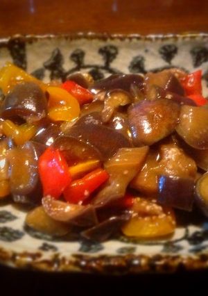 レンジ調理油なし　なすとパプリカの甘酢餡-レシピのメイン写真