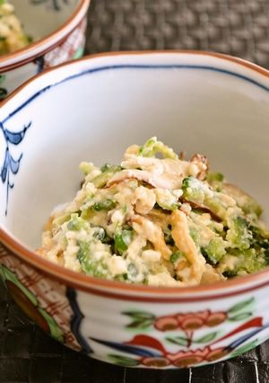 ゴーヤと焼き椎茸の白和え ヘルシー-レシピのメイン写真