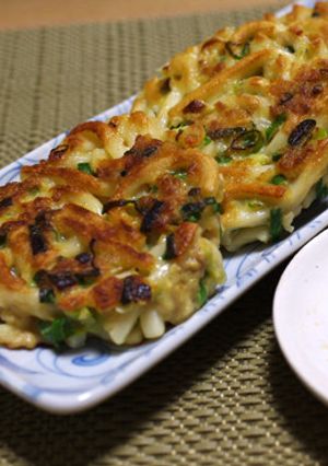 うどん餃子風♪カリッともっちり焼うどん-レシピのメイン写真