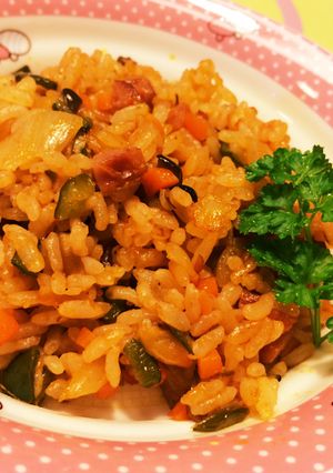 残りご飯で☆野菜いっぱいチキンライス-レシピのメイン写真