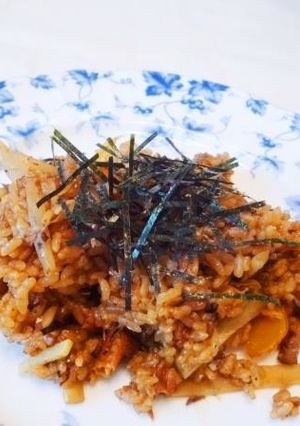 さんまの蒲焼き缶ＤＥ炊き込み味噌おこわ！-レシピのメイン写真