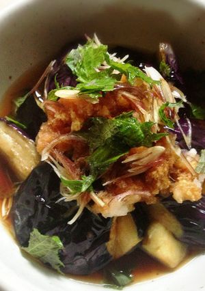 茄子の揚げ浸し 薬味たっぷり-レシピのメイン写真