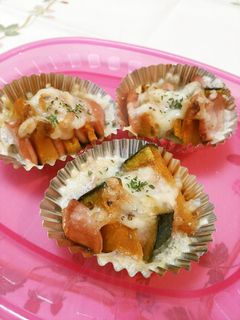 お弁当に♪簡単☆かぼちゃのチーズ焼き-レシピのメイン写真