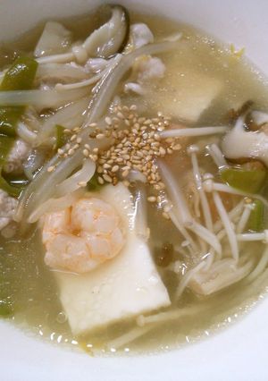 海老 豆腐 もやし ナンプラーで スープ-レシピのメイン写真