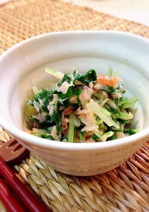 あと一品!水菜とツナの梅和え-レシピのメイン写真