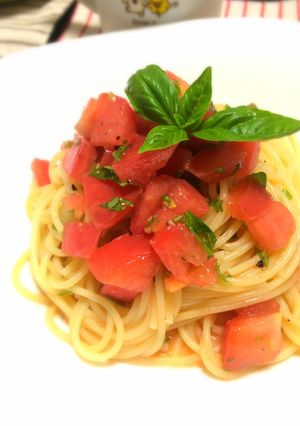 トマトとバジルの冷製パスタ-レシピのメイン写真