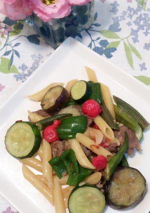 ♪夏野菜でエスニックペンネ♪-レシピのメイン写真