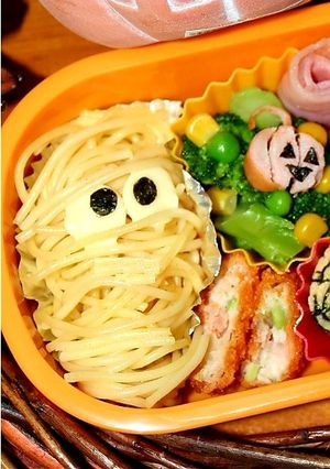 ハロウィン弁当にも♥ミイラパスタ-レシピのメイン写真