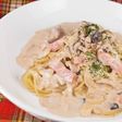 お好みソースでクリームパスタ