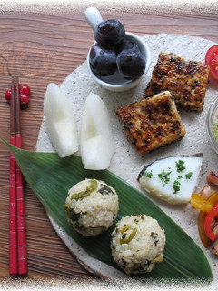 和食の朝ごはん ゴマ豆腐ステーキ-レシピのメイン写真