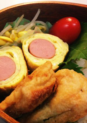 お弁当に！簡単ソーセージ卵焼き マツダ巻-レシピのメイン写真