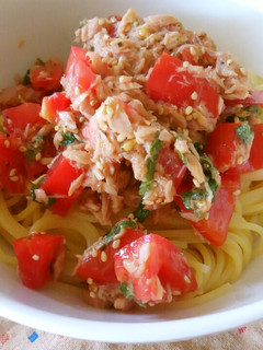 簡単☆混ぜるだけトマトとツナの冷製パスタ-レシピのメイン写真