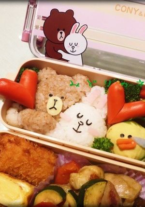 LINE コニー&ブラウン キャラ弁当-レシピのメイン写真