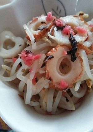 簡単おつまみ☆モヤシと竹輪の梅肉和え-レシピのメイン写真