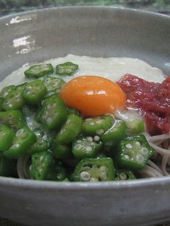 とろろとオクラの梅風味そば-レシピのメイン写真