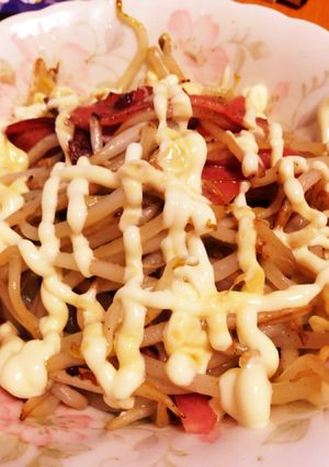 こっそり1人飯★もやしハムのマヨ醤油-レシピのメイン写真
