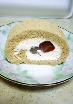 ＨMで作る秋のぶどうのロールケーキ-レシピのメイン写真