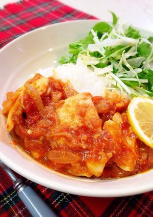 女子力up！柔らか鶏のトマト味噌煮丼♪-レシピのメイン写真