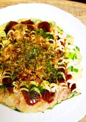 疲労回復☆オクラと長芋のふわふわお好焼き-レシピのメイン写真