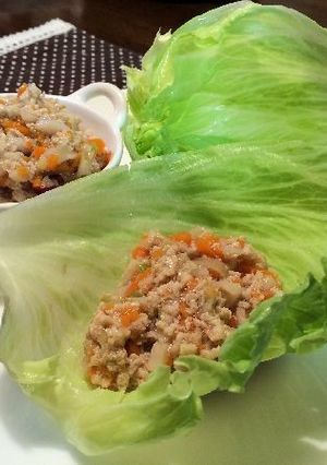 鶏ひき肉のレタス包み-レシピのメイン写真
