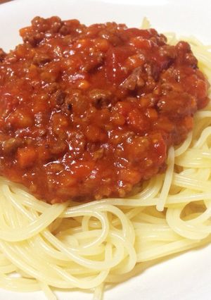 食べ応え抜群★濃い味ミートソーススパ-レシピのメイン写真
